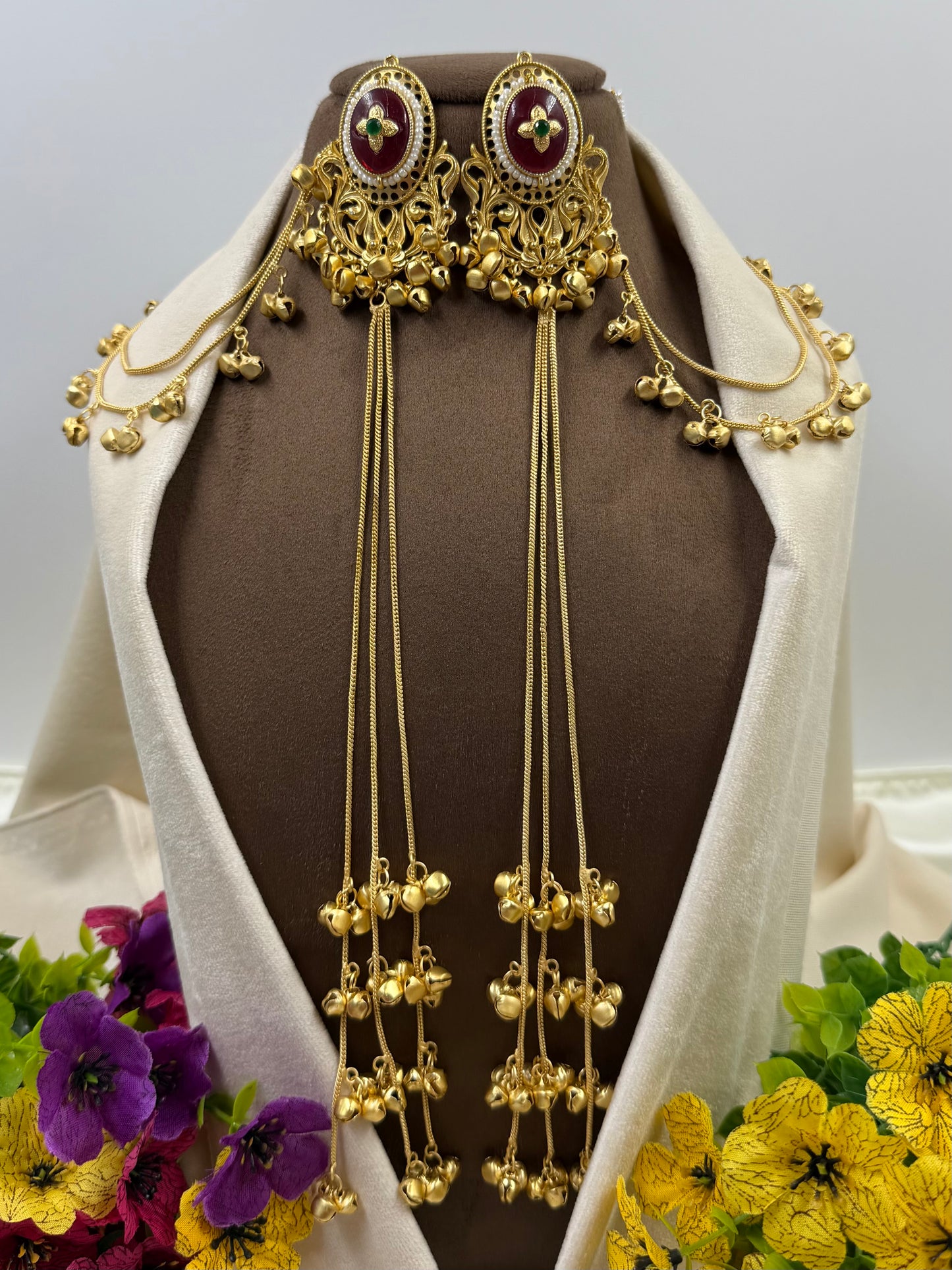 Roshni Kashmiri Jhumka Earring With Earchain