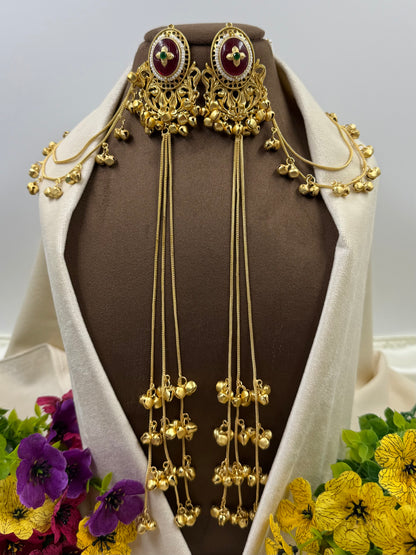 Roshni Kashmiri Jhumka Earring With Earchain