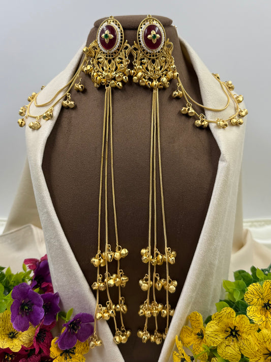 Roshni Kashmiri Jhumka Earring With Earchain