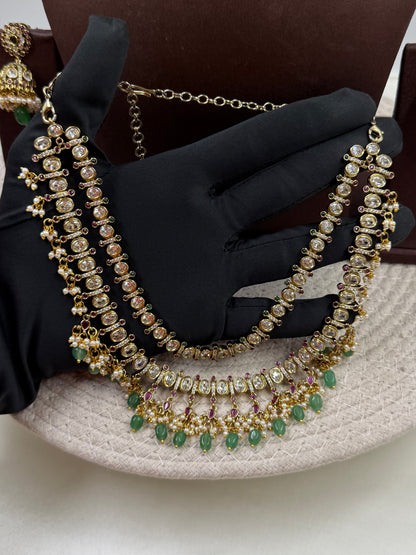 Shubhangi Victorian Premium Double Layer Necklace