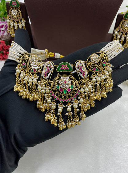 Khushi Pachi Kundan Necklace Set