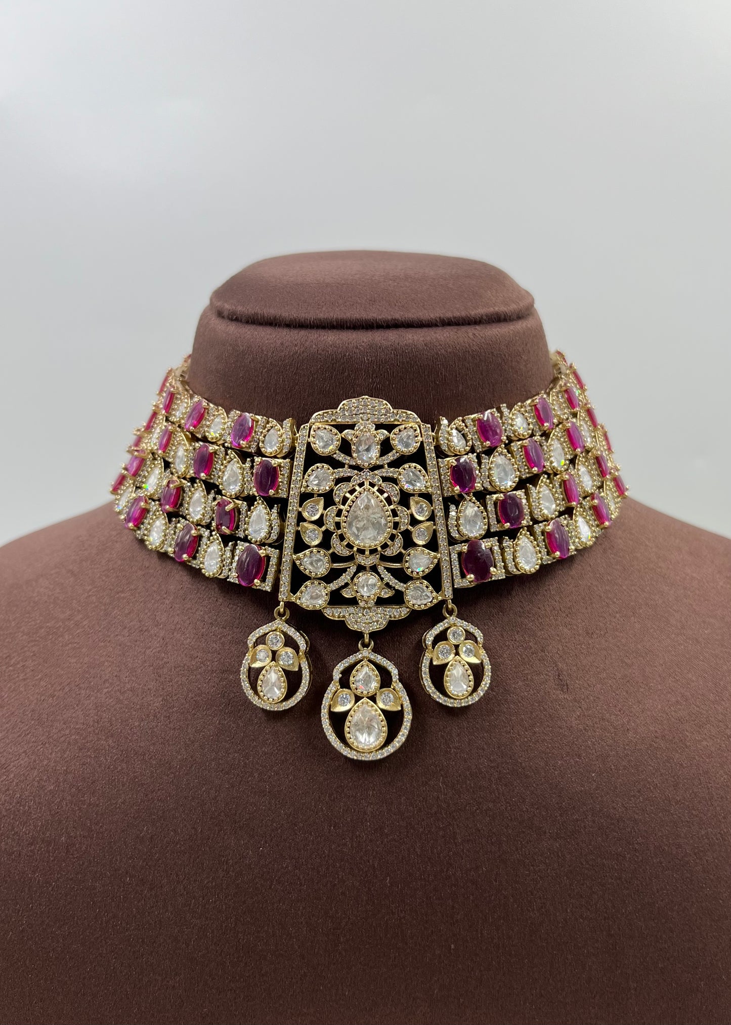 Jijabai Premium Moissanite Kundan Choker