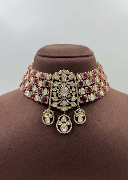 Jijabai Premium Moissanite Kundan Choker