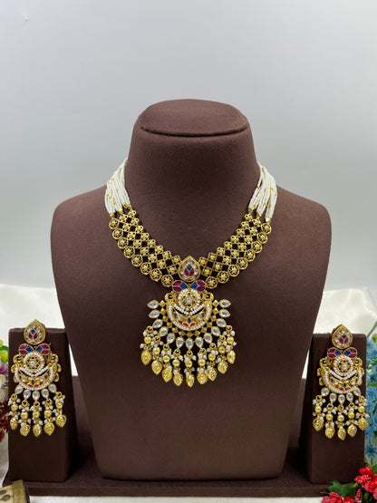 Shivani Pachi Kundan Premium Necklace