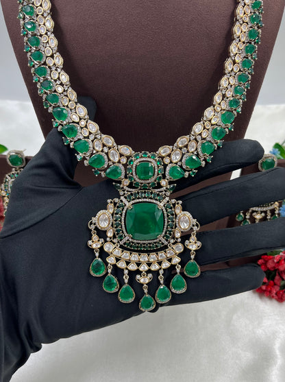 Urvi Victorian Moissanite Long Necklace