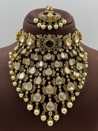Sujata Victorian Moissanite Choker Necklace Set