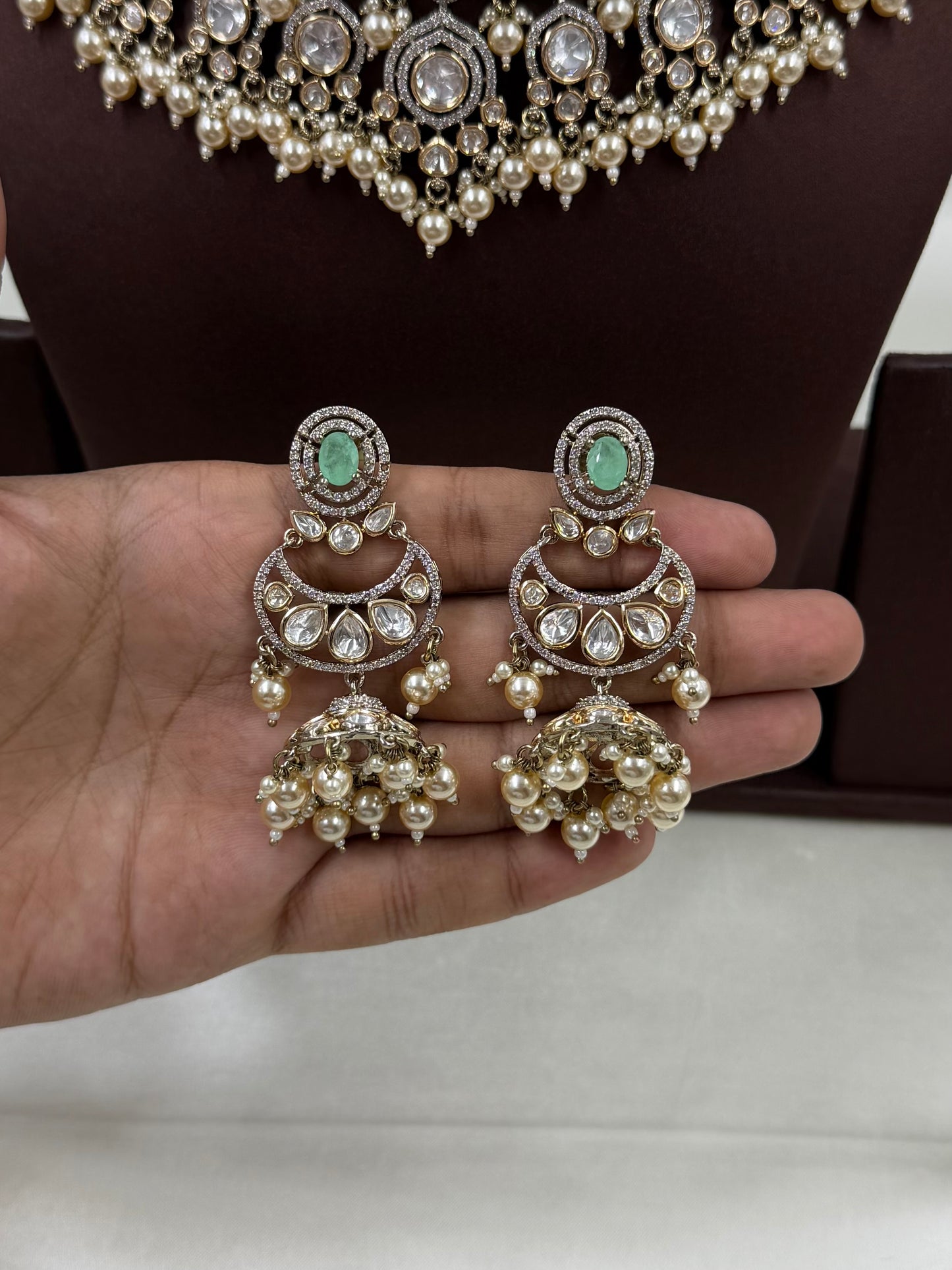 Roshni Premium Moissanite Victorian Choker Set