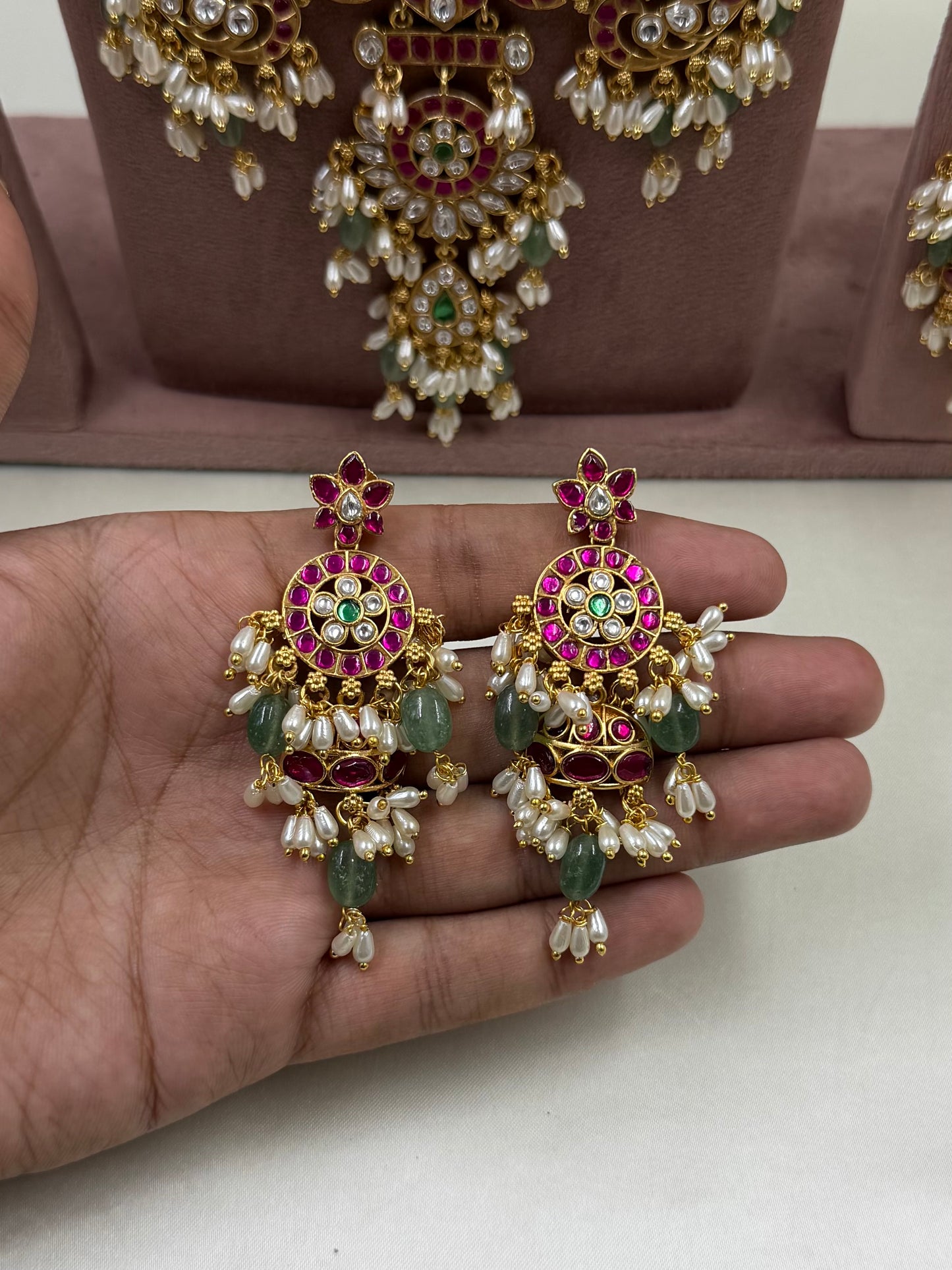 Prabha Jadau Kundan Combo Set