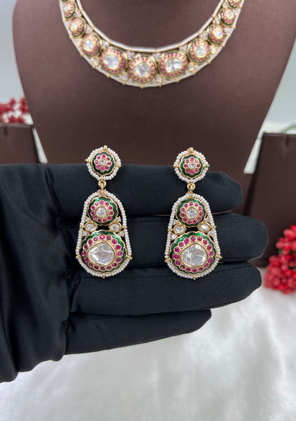Reyna Moissanite Kundan Necklace