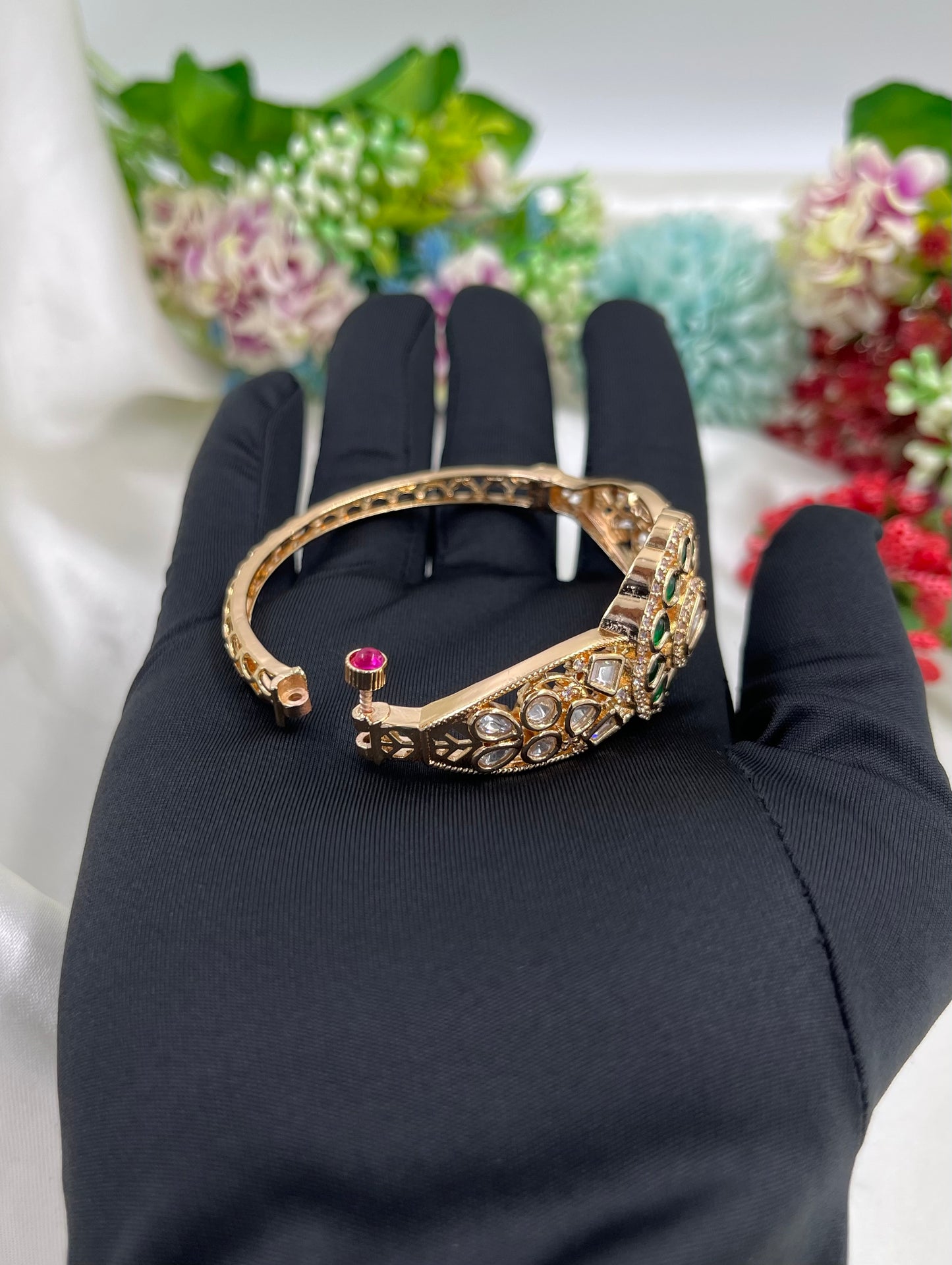 Eternal Moissanite Kundan Bracelet