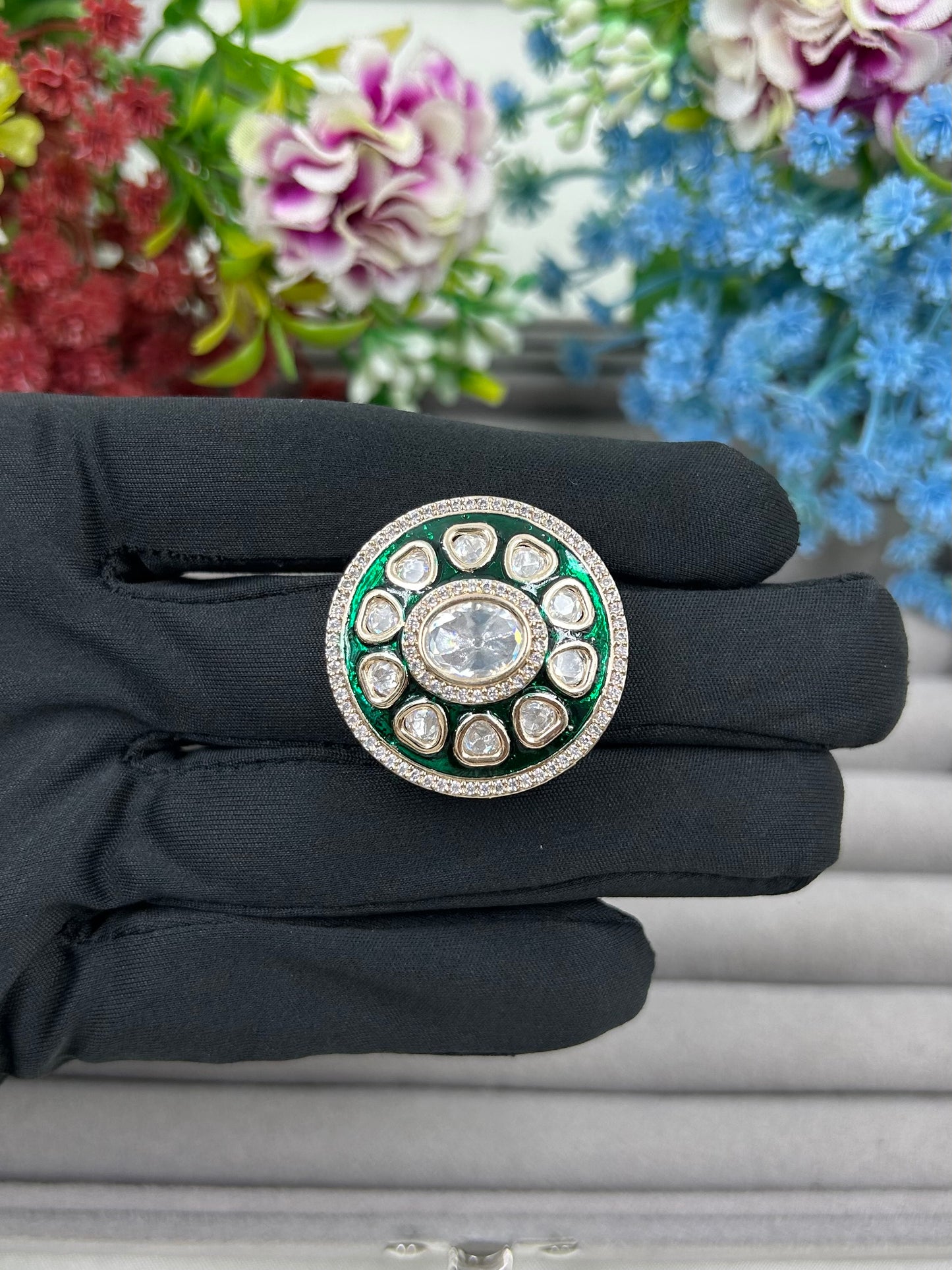 Sneha Moissanite Ring (Adjustable)