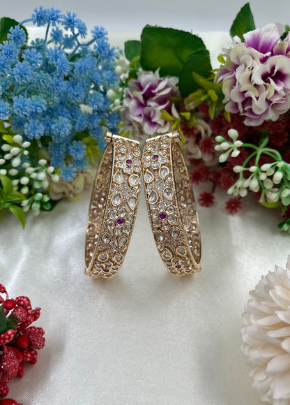 Komal Moissanite Kundan Premium Bangles Set
