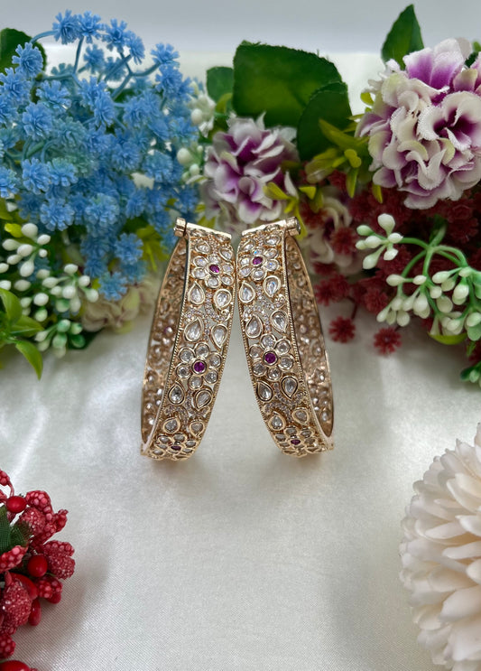 Komal Moissanite Kundan Premium Bangles Set