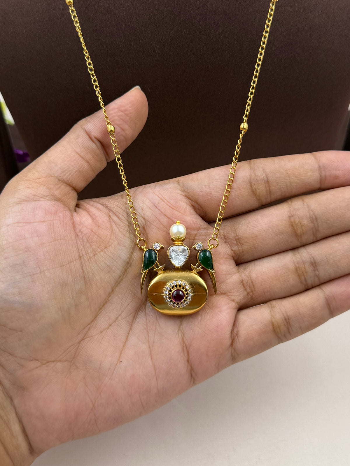 Reema Heritage Semi Long Chain Pendant Set