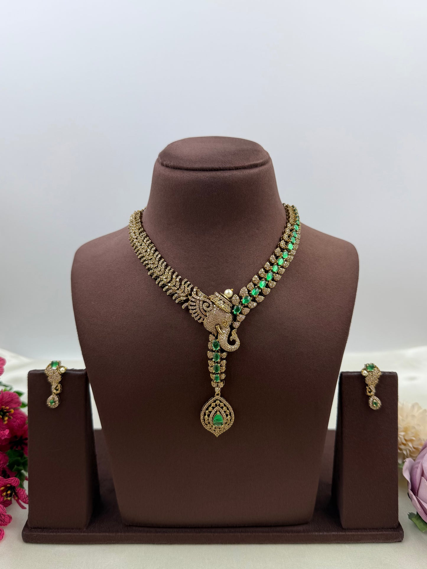 Bharti Victorian Elephant Design Necklace Set