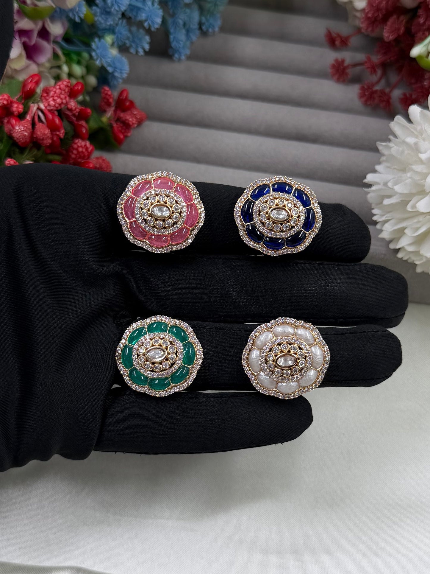 Zevira Moissanite Kundan Ring