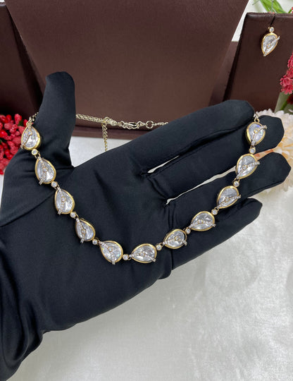 Ruhani Premium Moissanite Kundan Necklace
