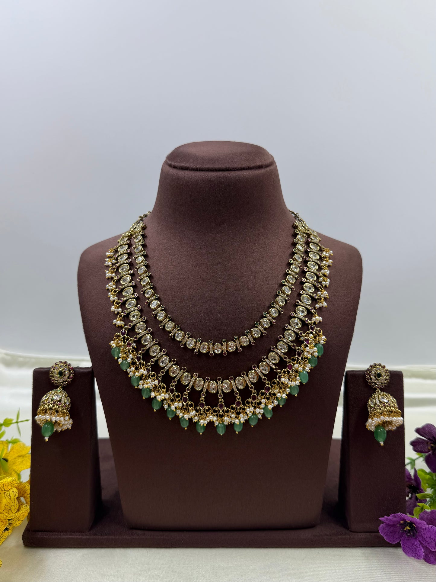 Shubhangi Victorian Premium Double Layer Necklace