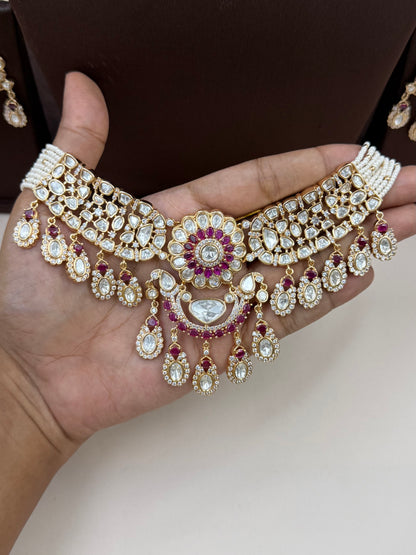 Shivangi Moissanite Choker Necklace Set