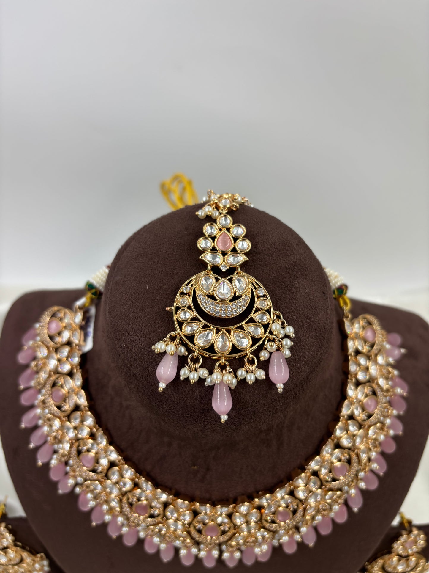 ZEENAT MOISSANITE KUNDAN PEARL NECKLACE SET