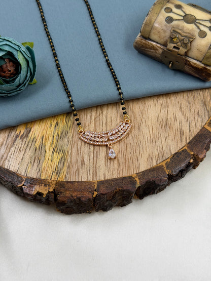 Curved Pendant Rose Gold Mangalsutra