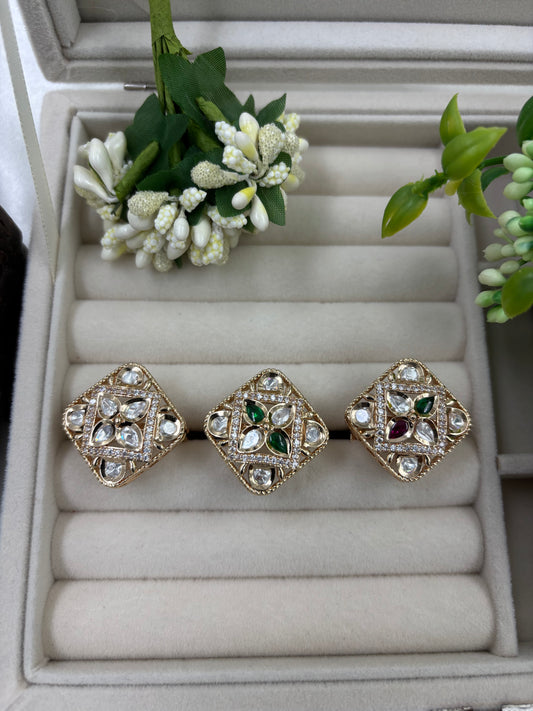 Sure Moissanite Kundan Ring