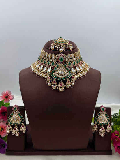 Jivika Moissanite Choker Necklace Set
