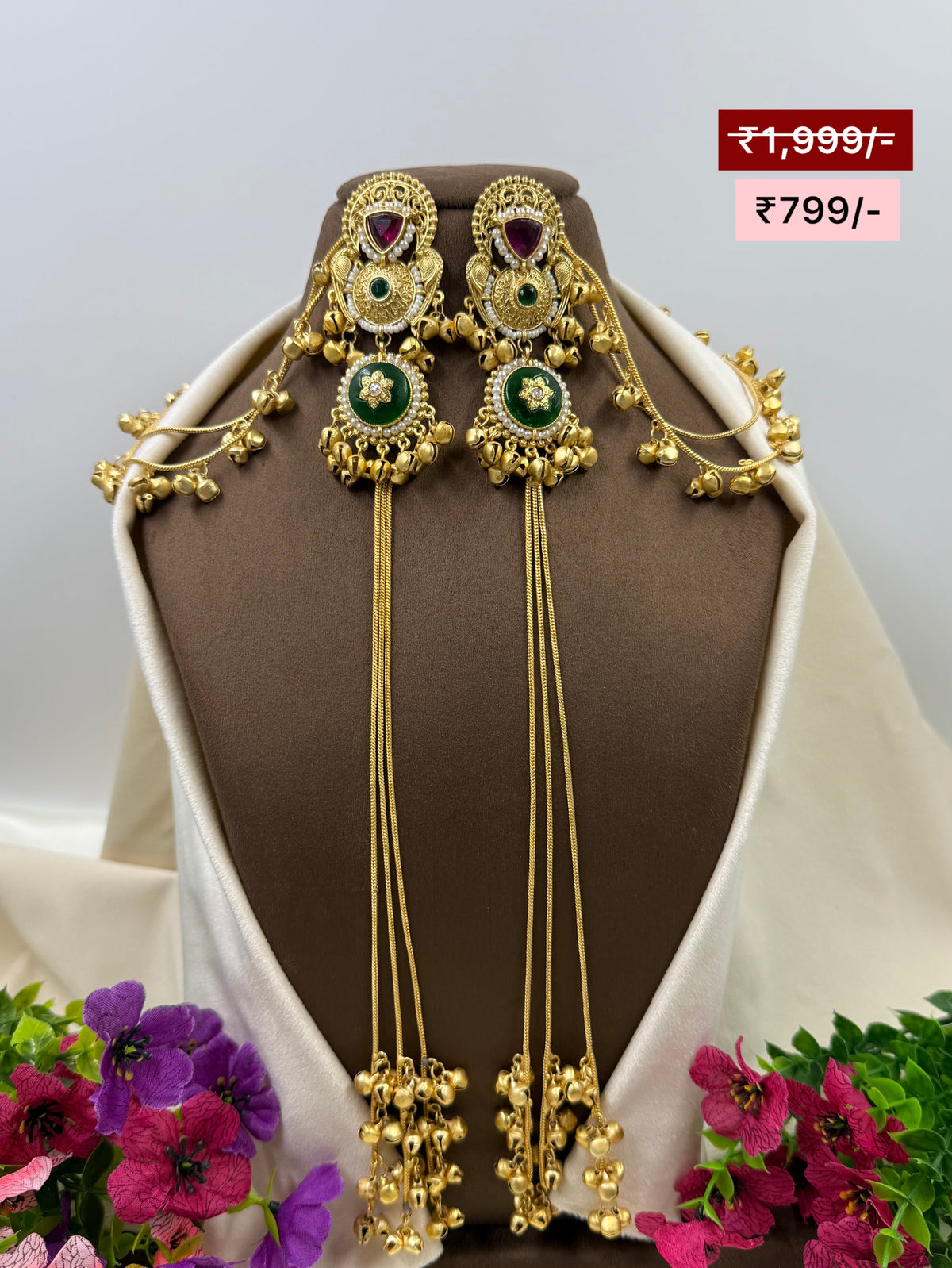 Sariya Kashmiri Earing With Earchain