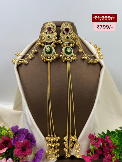Sariya Kashmiri Earing With Earchain