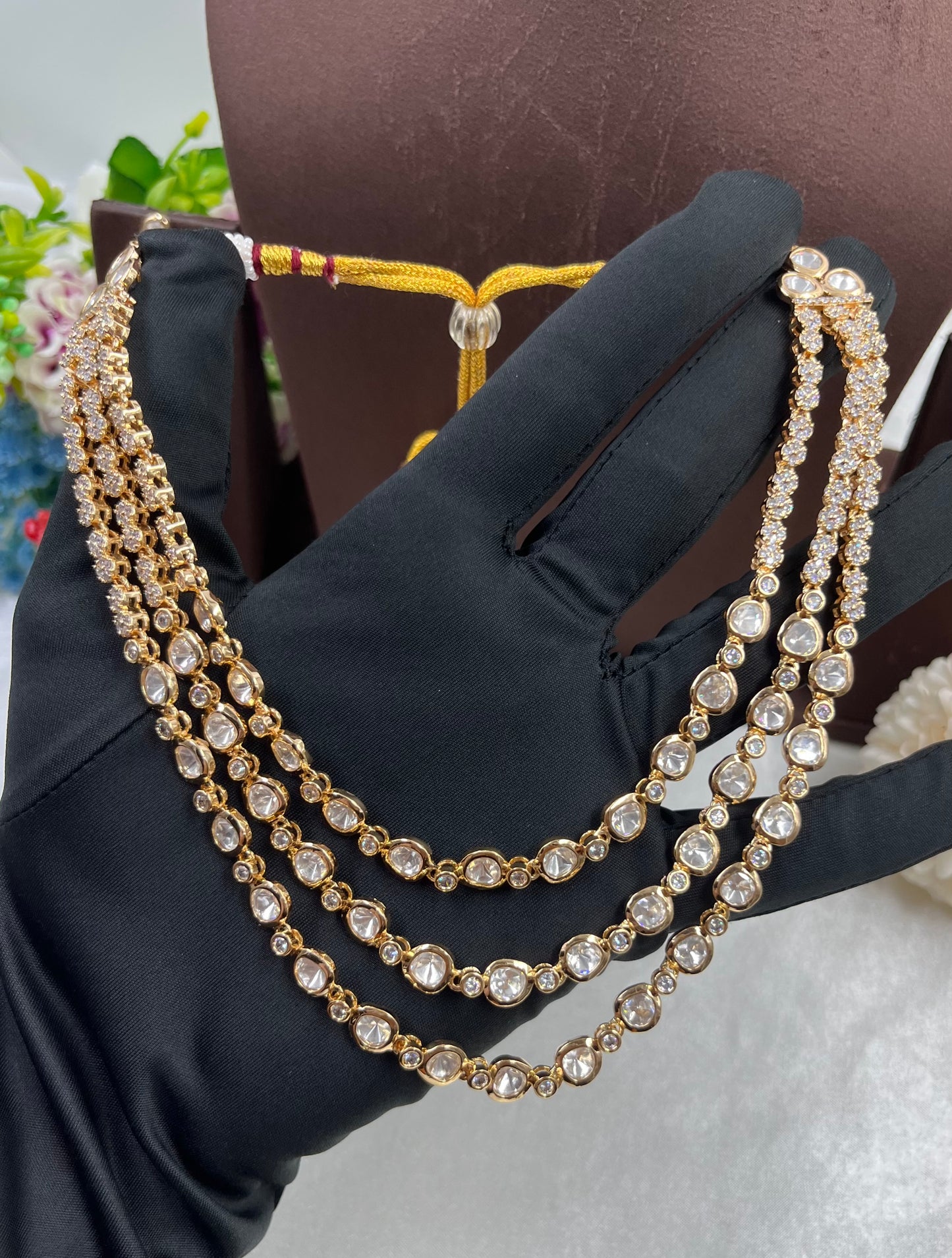 Triple Holo Moissanite Necklace