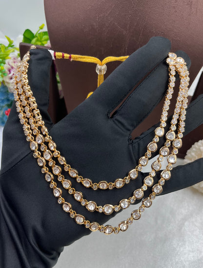 Triple Holo Moissanite Necklace