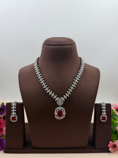 Elena American Diamond Delicate Necklace Set