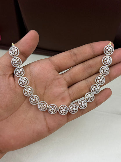 Anaya American Diamond Two Tone Delicate Necklace