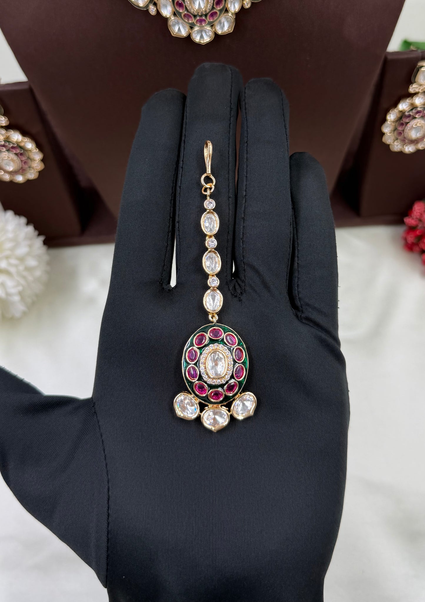 Reena Mina Kari Moissanite Kundan Necklace