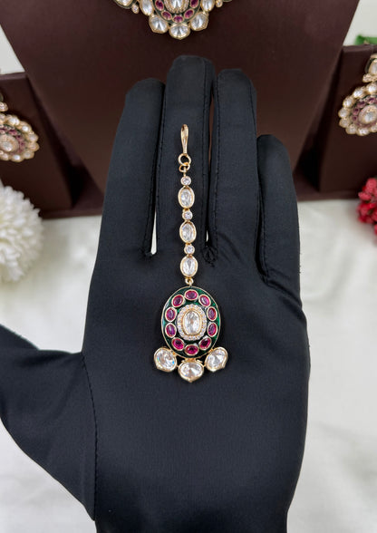 Reena Mina Kari Moissanite Kundan Necklace