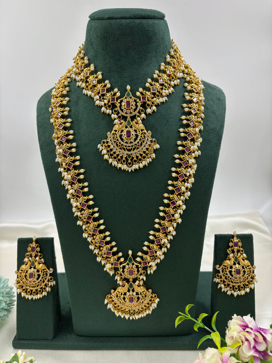 RUKMANI TRADITIONAL GOLD PLATED COMBO SET