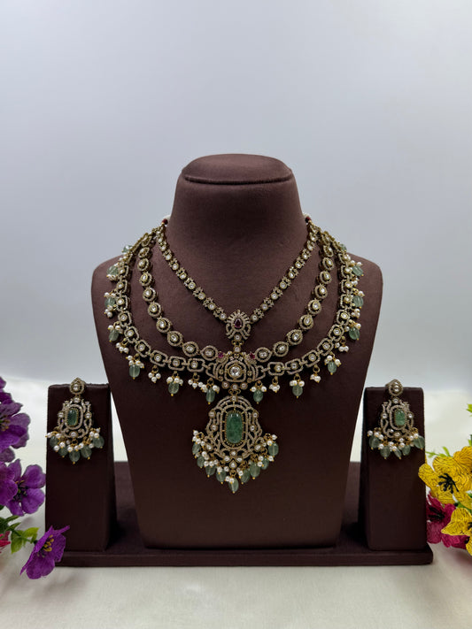 Vishakha Victorian Three Layer Necklace