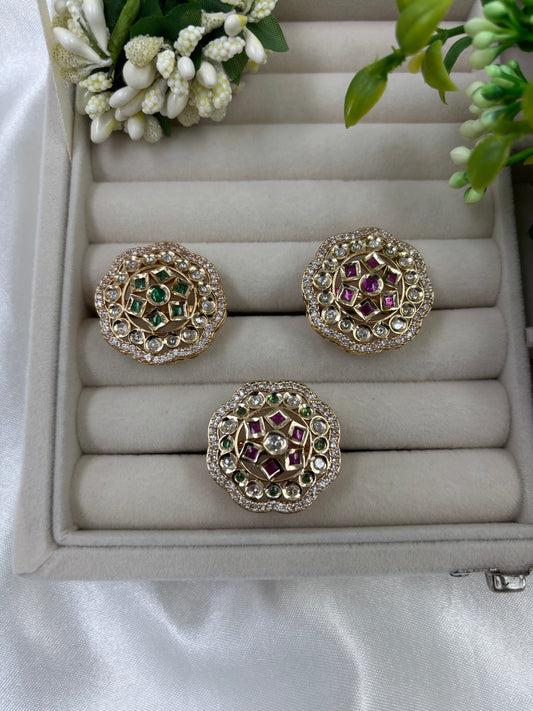 Ruhana Moissanite Kundan Fingering.