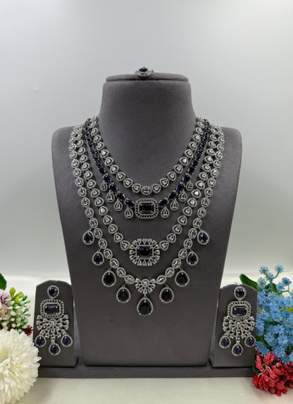 Chitra American Dimond Long Necklace Set