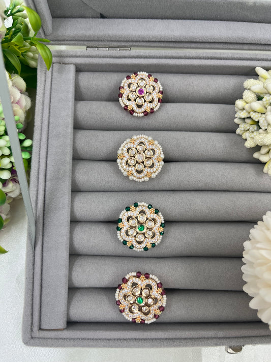 Ruhi Moissanite Kundan Ring