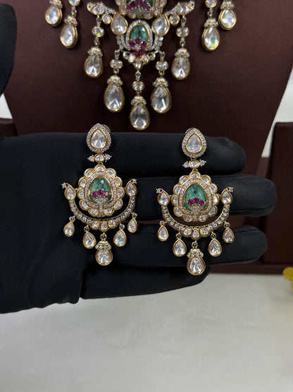 Divya Victorian Moissanite Choker Necklace Set