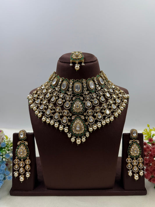 Revati Victorian Moissanite Choker Necklace Set