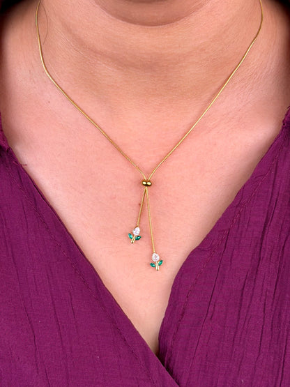 Bloom Drop Lariat Gold Chain