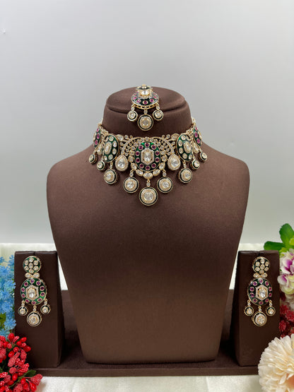Eshani Moissanite Kundan Choker Necklace