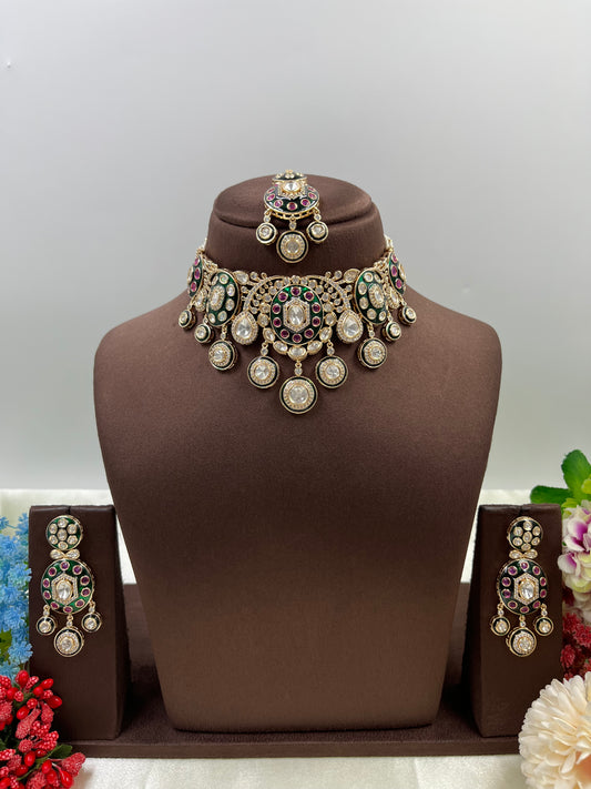Eshani Moissanite Kundan Choker Necklace