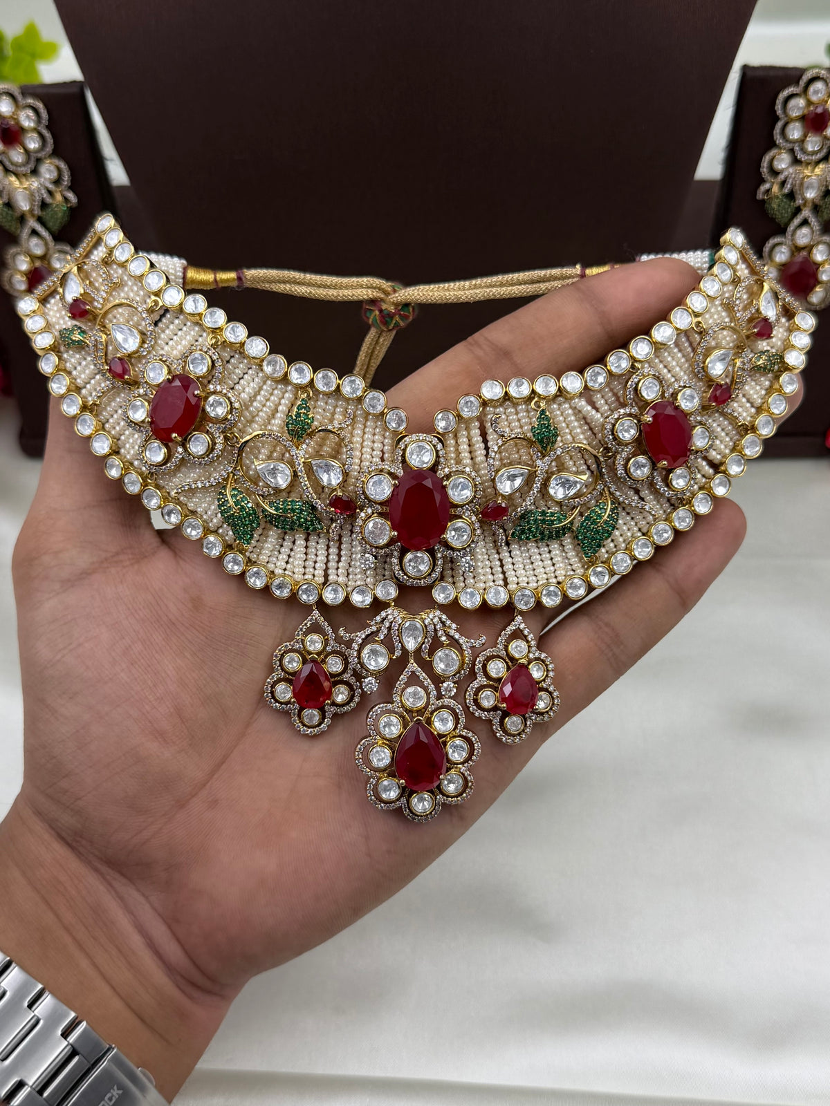 Rajlaxmi Kundan Choker Necklace Set