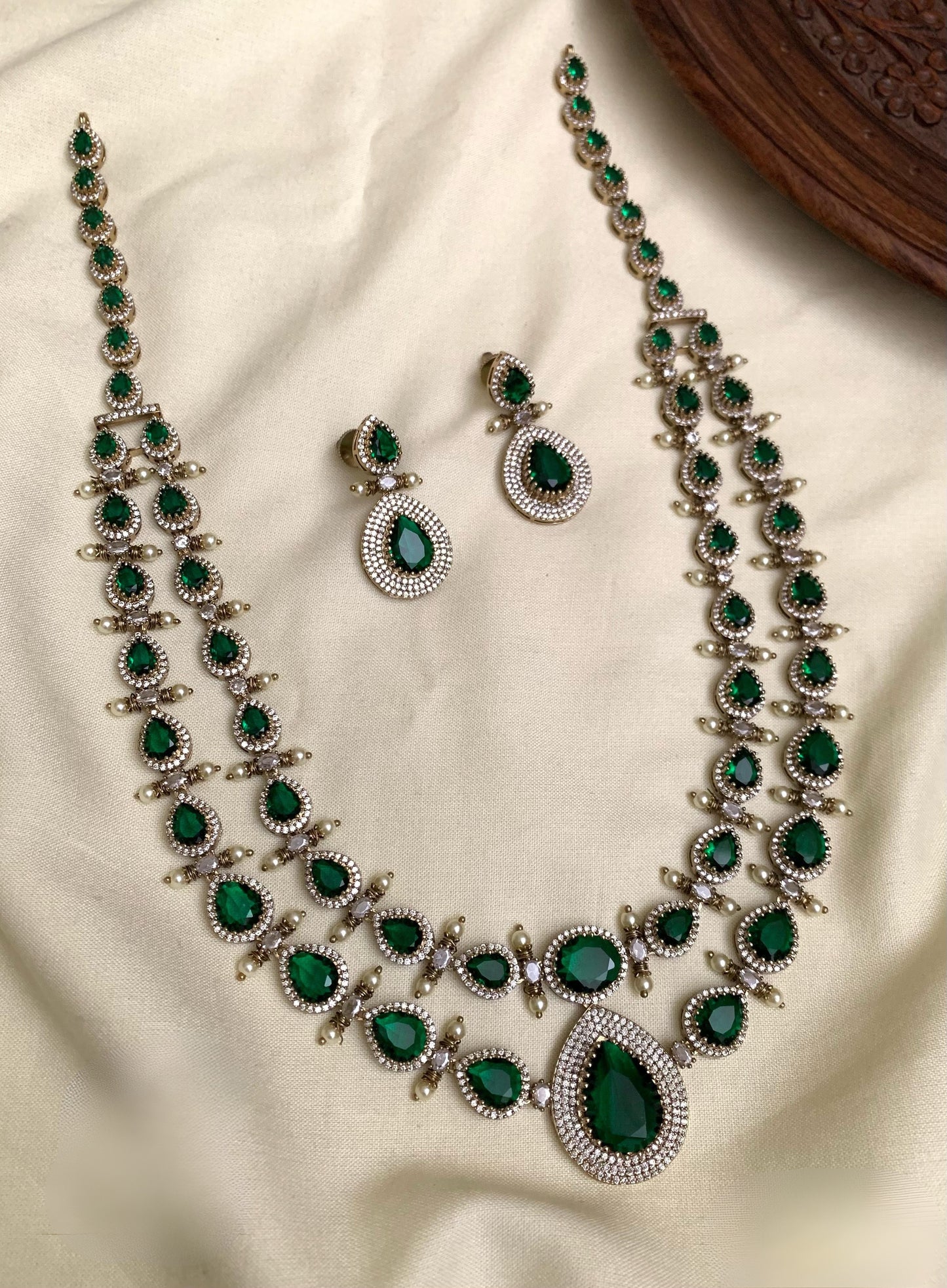 Victorian Double Layer Long Necklace Set