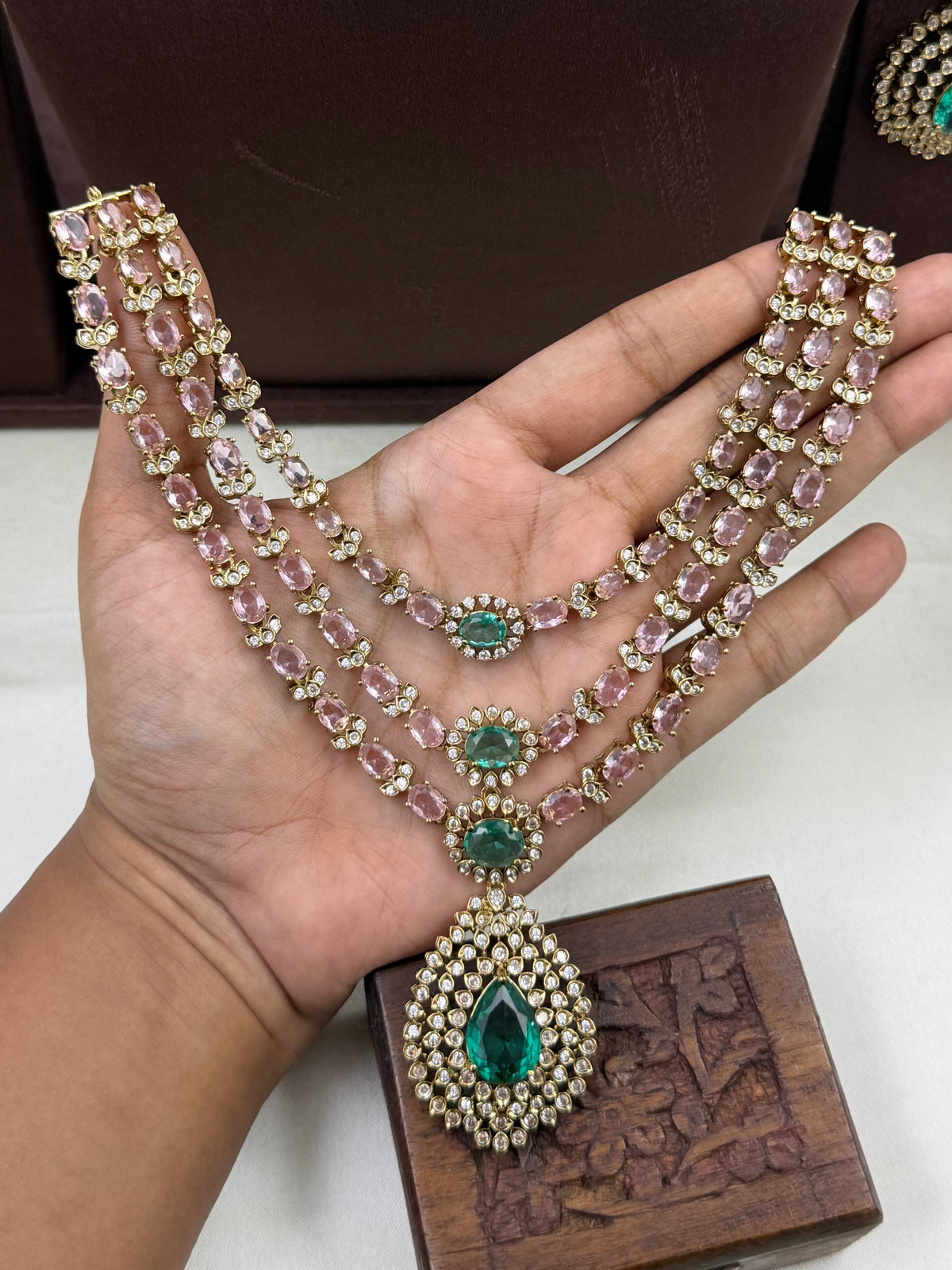 Roshni Victorian Three Layer Necklace Set