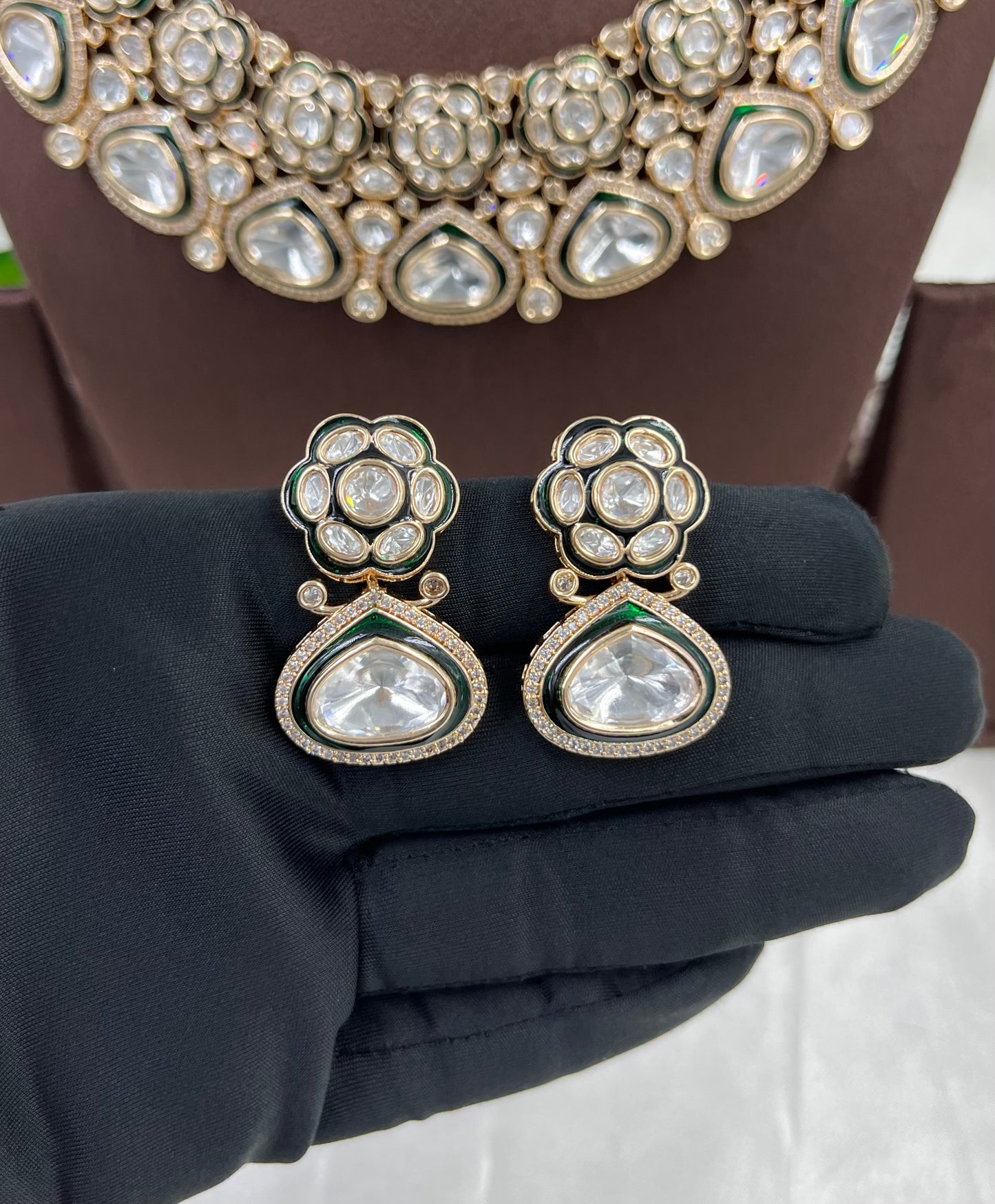 Mohmaya Premium Moissanite Kundan Necklace