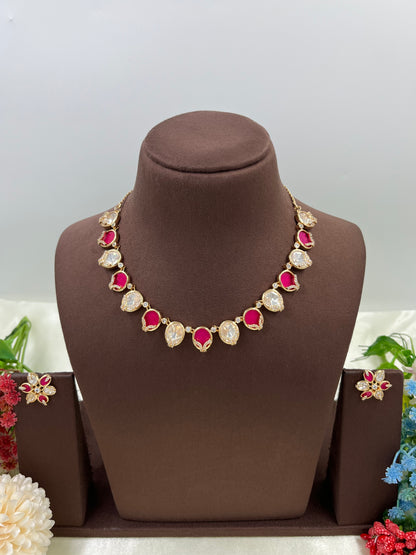Mop Moissanite Kundan Necklace